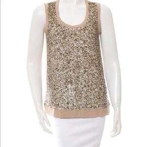 M.Patmos silk sequin top in taupe